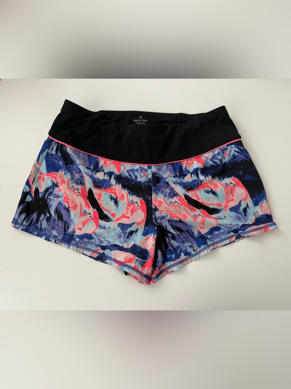 Sweaty Betty Running Shorts Adjustable Wide Band Zippered Pocket Size S